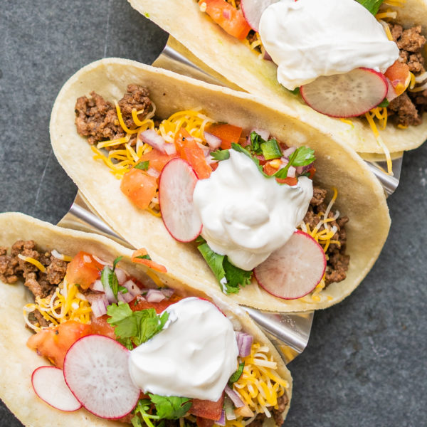 Zesty Beef Tacos & Cilantro Lime Crema
