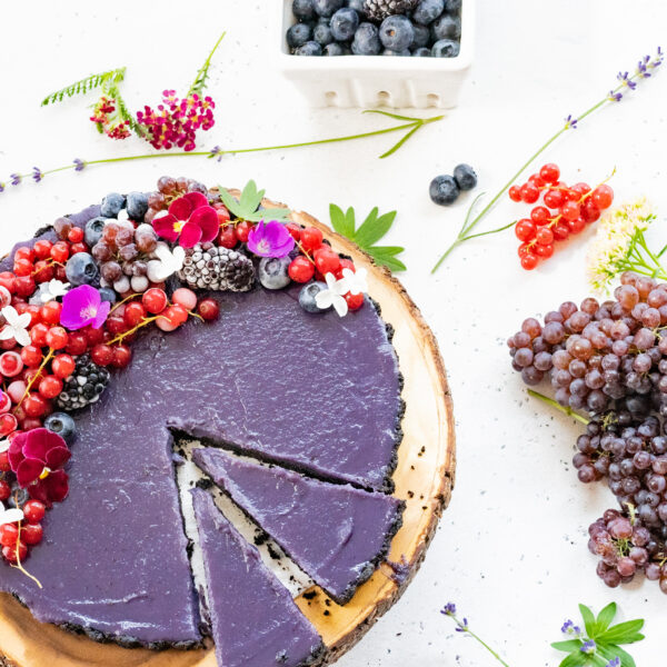 Beautiful Fresh Blueberry Curd Tart with Chocolate Cookie Crust