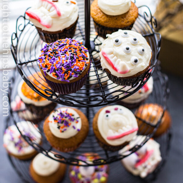 Real Pumpkin Spice Cupcakes with Cream Cheese Frosting