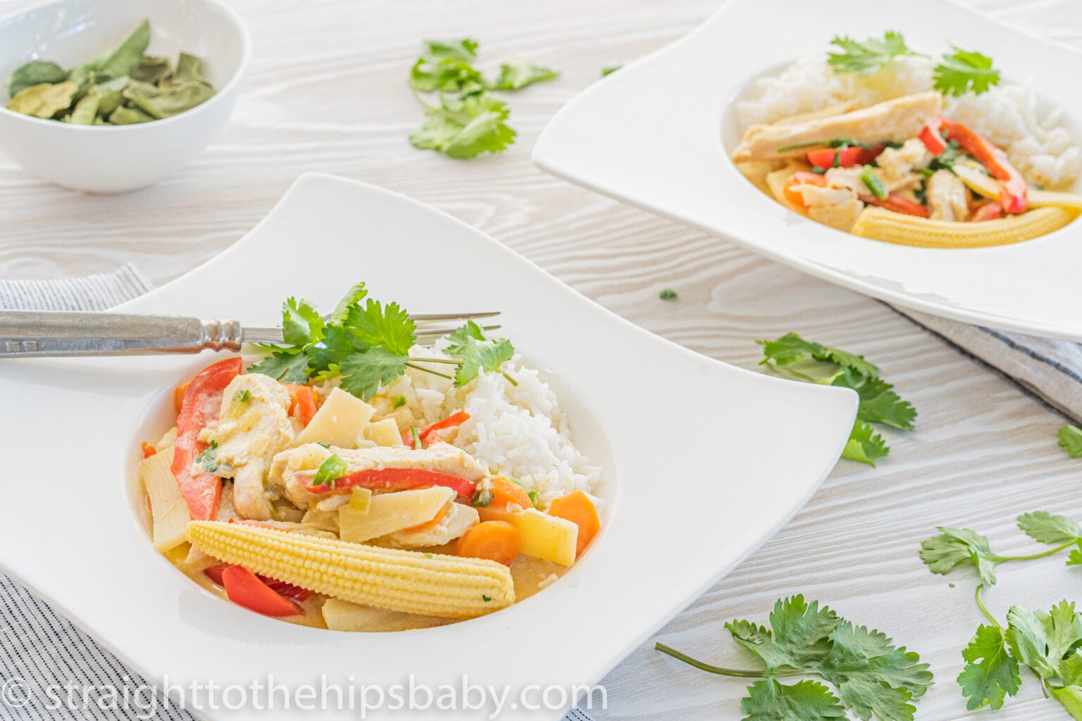 Thai green curry leftover turkey chicken coconut milk fragrant aromatic vegetables jasmine rice winter dinner